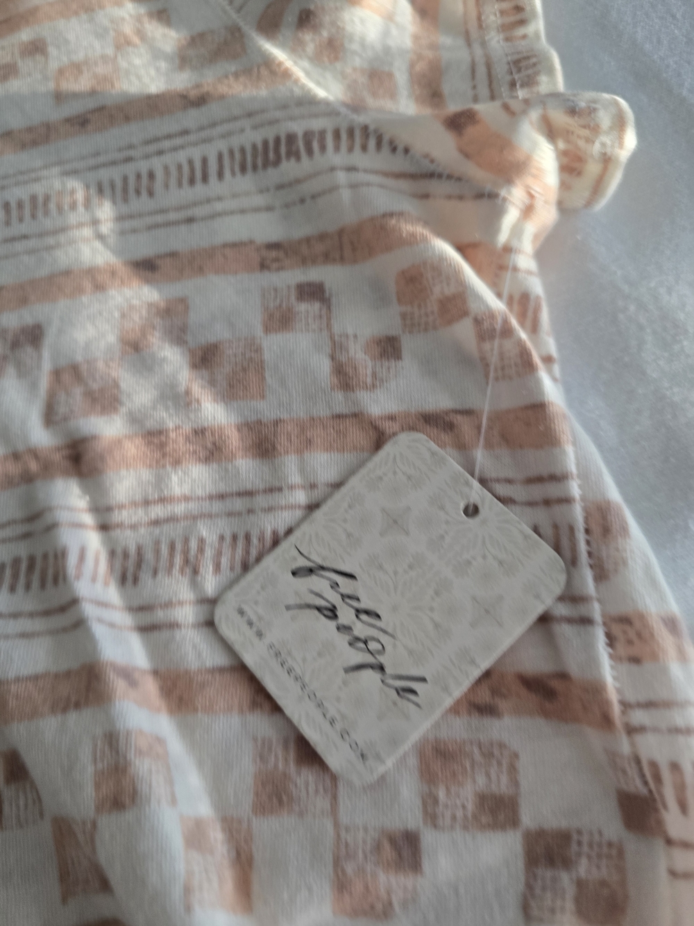 Nwt Free People Nina Oversized Tee S Beige Boho Festival Slouchy Tee - Picture 9 of 14